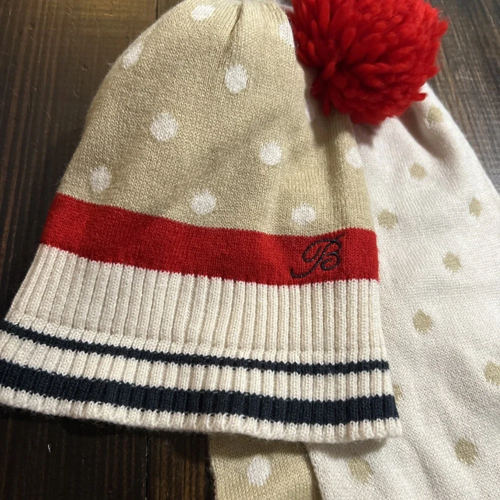 BRUMS  Cable Knit Pom Pom Hat, Scarf & Mittens Set - Toddlers Size